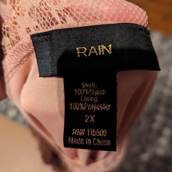 RAIN Rose Pink Lace Top w/ Peekaboo Sleeves | Size XL - Picture 2 of 5